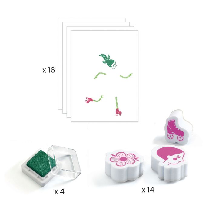 Djeco Set sa štambiljima - Cvjetna haljina