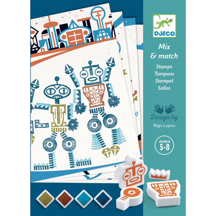 Djeco Set sa štambiljima - Roboti (1)