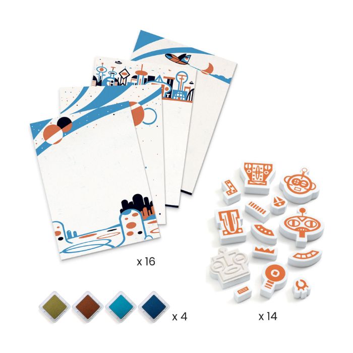 Djeco Set sa štambiljima - Roboti (1)