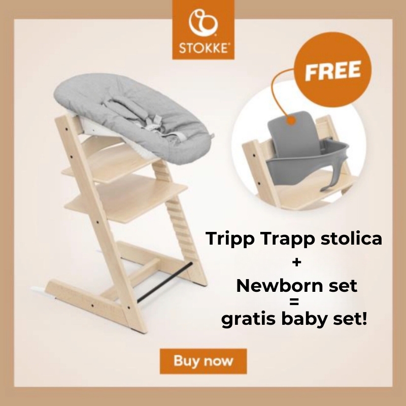 Stokke promocija! Uz kupnju Tripp Trapp stolice + Newborn set = Baby set dobivate gratis!
