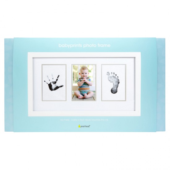 Pearhead® Zidni okvir - Dvostruki otisak bebine noge ili dlana s tintom i slika 2