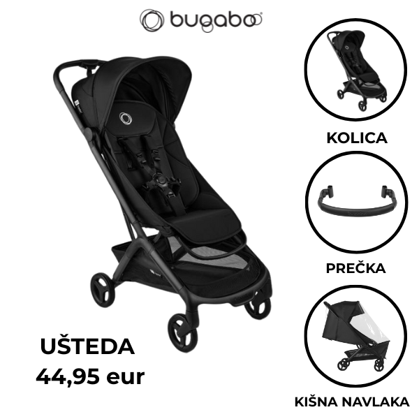 Uz kupnju Butterfly 2 kolica + Zaštitna prečka na poklon kišna navlaka! Ušteda 44,95 eur!
