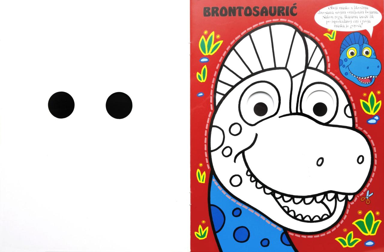 Bojanka-VESELE MASKE-Dinosauri 1